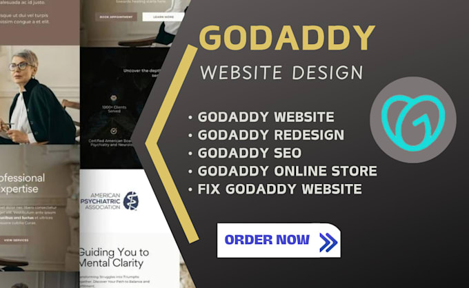 Gig Preview - Godaddy website design godaddy redesign website SEO, godaddy payment integration