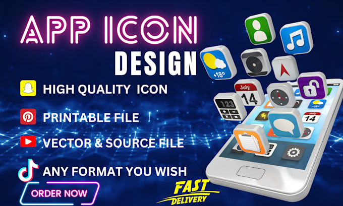 Gig Preview - Design app icons custom icons app logo  mobile icon design