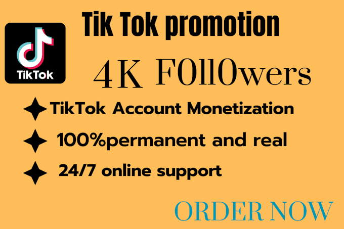 Gig Preview - Get fast 4000 real tiktok followers guarantee instant