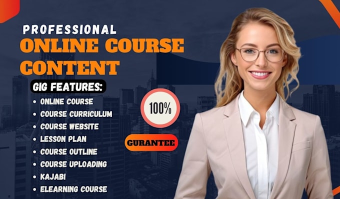 Gig Preview - Online course content creation lesson plan instructional design video course