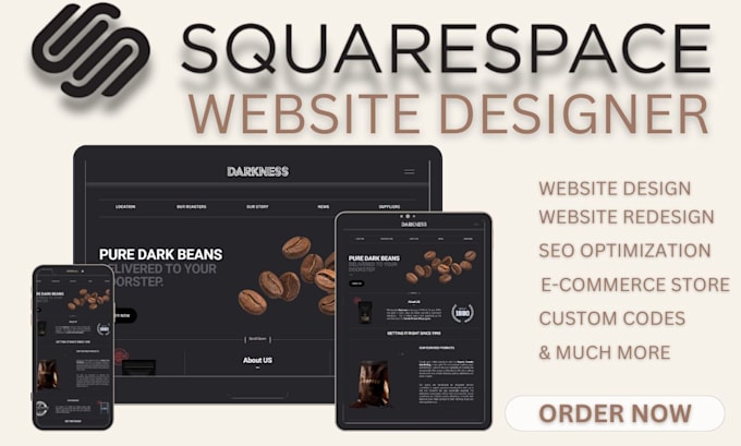 Gig Preview - Develop squarespace website design for businesses or ecommerce with custom codes