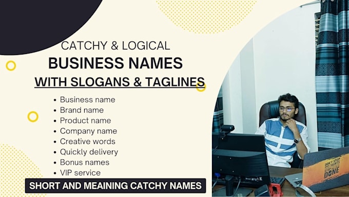 Gig Preview - Brainstorm 20 unique business name idea in 3 hours