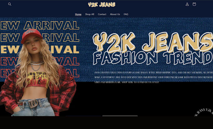 Gig Preview - Design y2k shopify website design y2k shopify website y2k website redesign