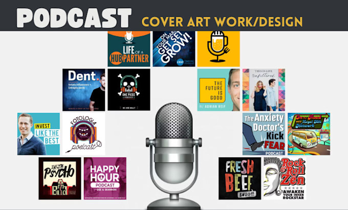 Gig Preview - Design 7 figure top notch podcast cover logo design podcast art work cover