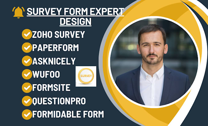 Gig Preview - Setup zoho survey paperform asknicely questionpro formidable form formsite wufoo