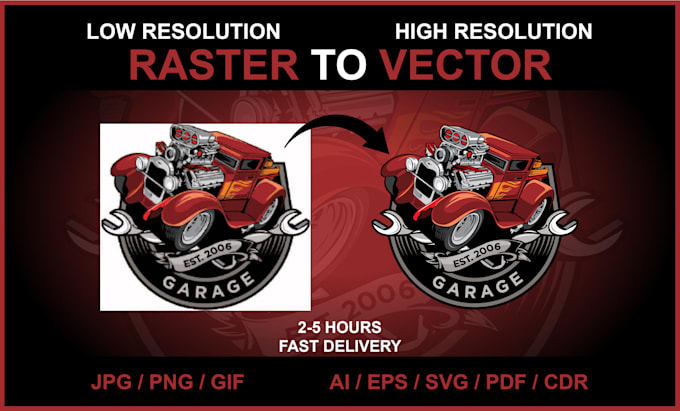 Gig Preview - Convert image to vector file, vector tracing, vector logo, vectorize image