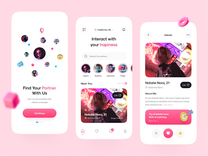 Gig Preview - Develop custom dating app, social chat app like tinder