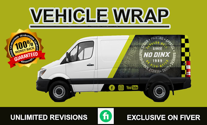 Gig Preview - Create professional van wrap, car wrap , truck wrap design