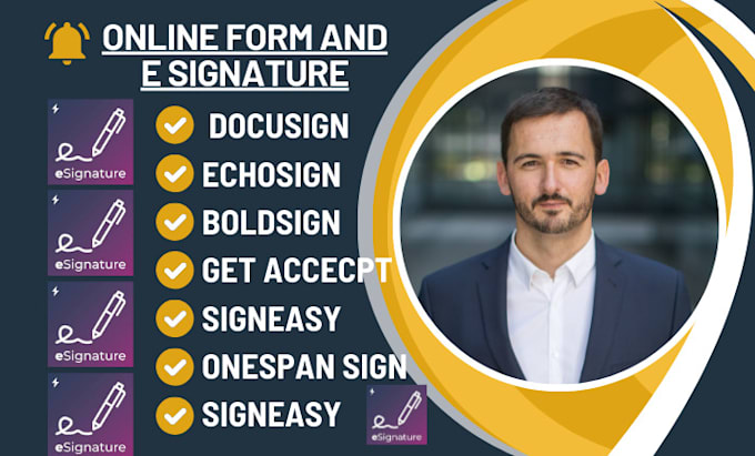 Gig Preview - Setup docusign echosign boldsign onespan sign get accept signeasy assure sign