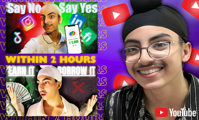 Gig Preview - Design amazing clickbait youtube thumbnail within 2 hours