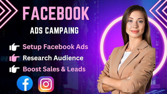 Gig Preview - Setup facebook and instagram ads campaign  meta ad manager