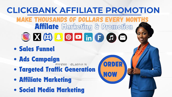 Gig Preview - Clickbank affiliate link promotion affiliate marketing clickbank link promotion