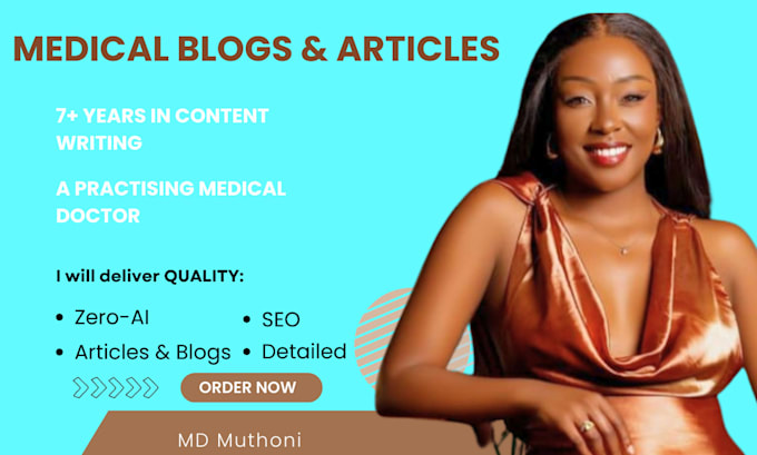 Gig Preview - Write medical and nursing SEO content, blogs and articles