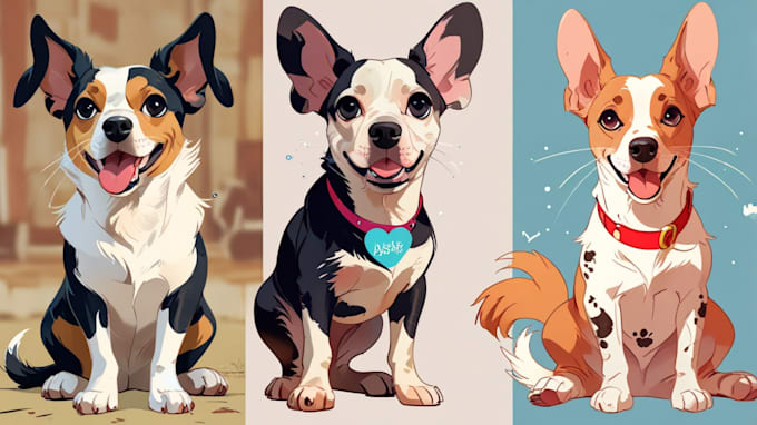 Gig Preview - Design a custom disney pet portrait illustration