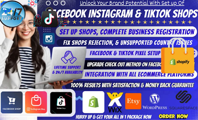 Gig Preview - Set up facebook shop, instagram shop, tiktok shop, marketing, ads