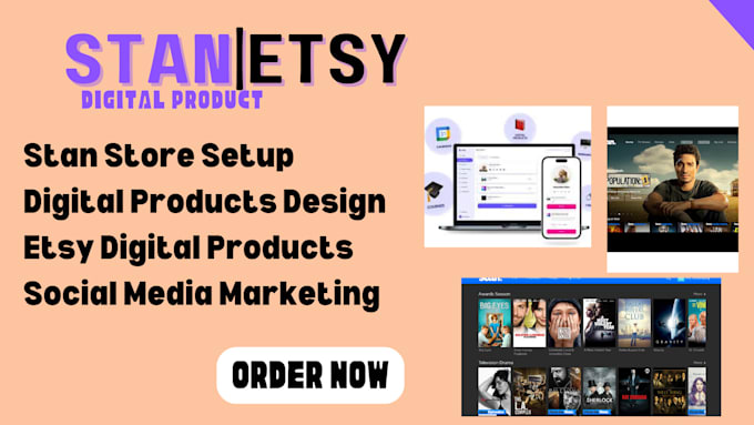 Gig Preview - Setup stan store digital product stan store design etsy digital products listing