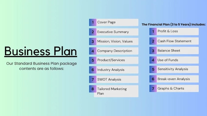 Gig Preview - Prepare a complete business plan