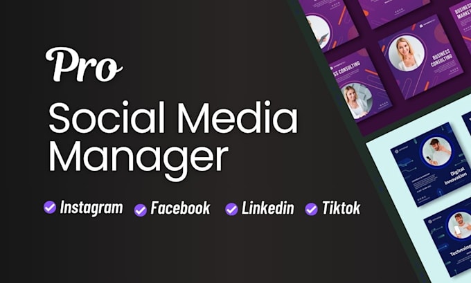 Gig Preview - Be your social media manager and social media content creator