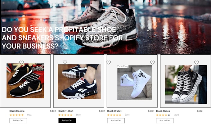 Gig Preview - Build your shoe shopify store, sneakers website, shoe dropshipping store