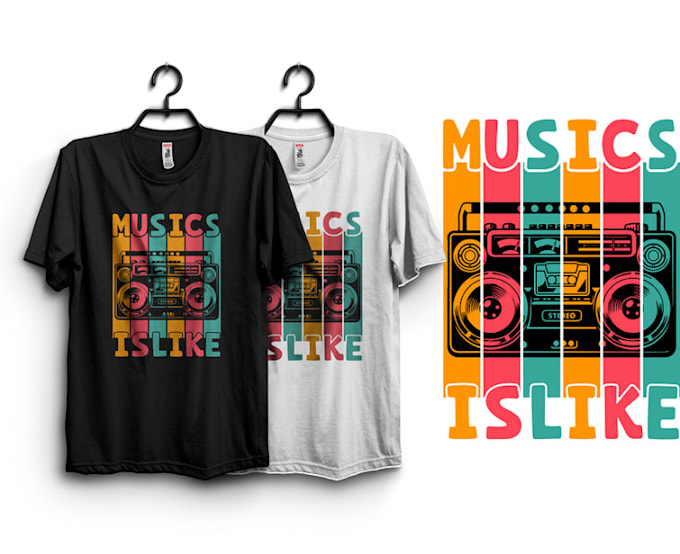 Gig Preview - Do streetwear style retro music t shirt design any brand