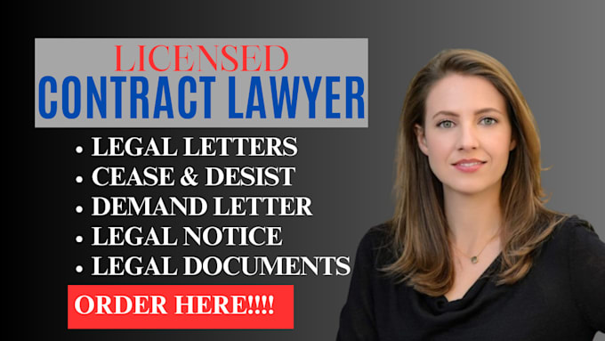 Gig Preview - Draft legal notices, demand letter, cease and desist as your lawyer