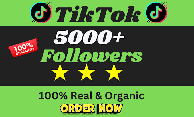 Gig Preview - Do add 1000 tiktok followers on your account by active audience