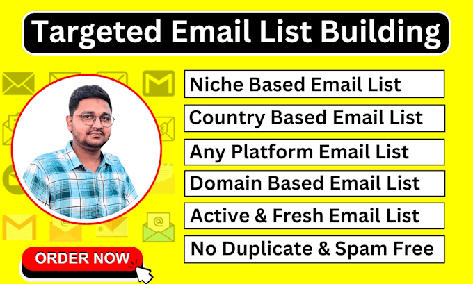 Gig Preview - Do niche targeted email list building and active bulk email collection