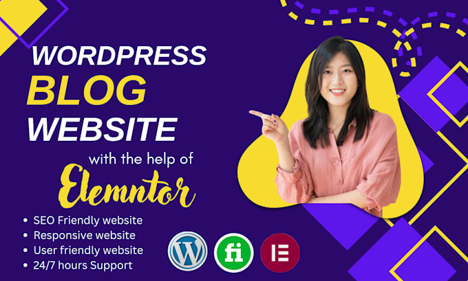 Gig Preview - Create responsive wordpress blog website using elementor