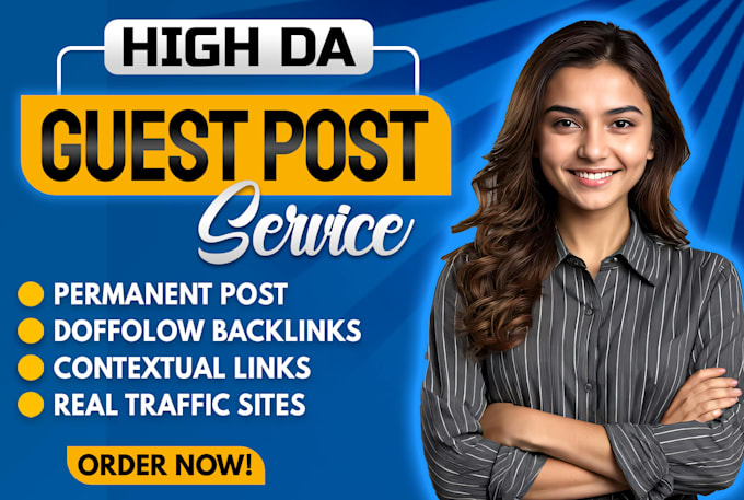 Gig Preview - Do guest posting with do follow contextual authority backlinks