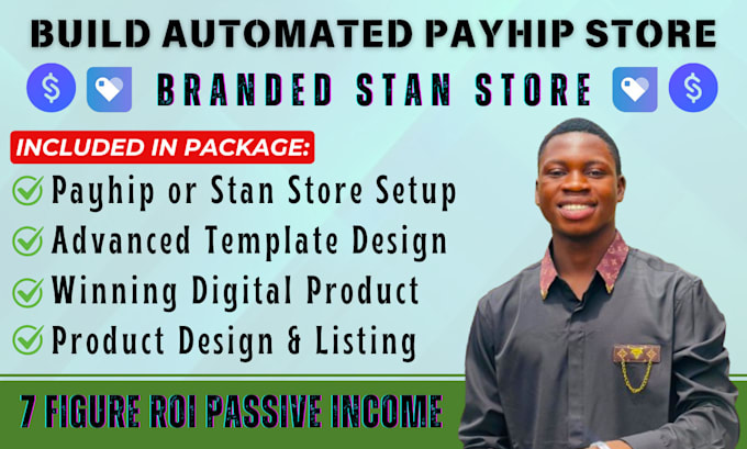 Gig Preview - Design a complete website with payhip, setup payhip store or setup stan store