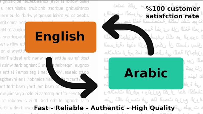 Gig Preview - Translate english to arabic, arabic to english translation