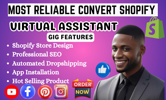 Gig Preview - Be your shopify virtual assistant, shopify manager and expert, shopify marketing