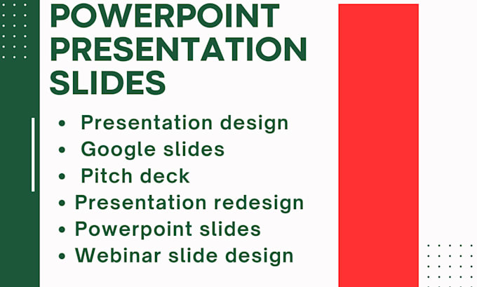 Gig Preview - Design and redesign powerpoint presentation, google slides, canva, pitch deck