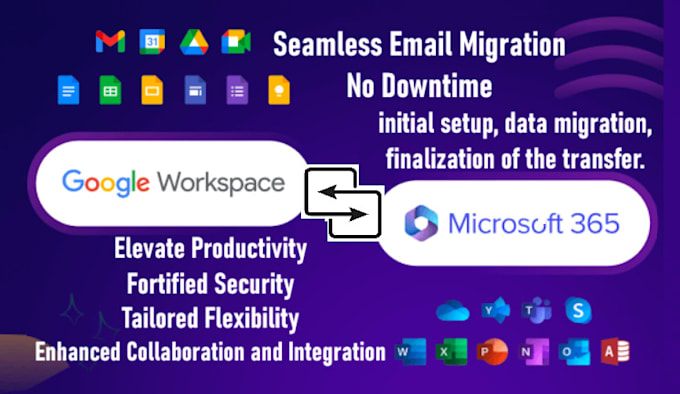 Gig Preview - Do seamless email migration to google workspace or microsoft 365, no downtime