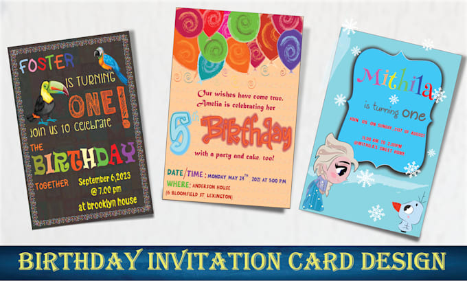 Gig Preview - Design kids birthday invitation within 6hrs