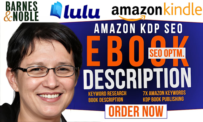 Gig Preview - Write amazon KDP SEO book description, keyword research, and book publishing