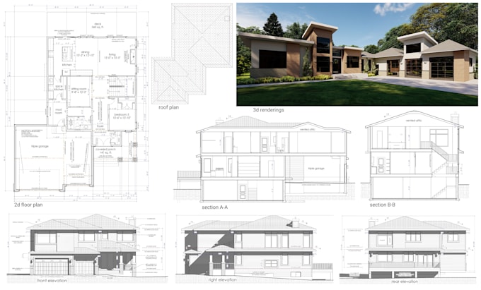 Gig Preview - Do architectural 2d, 3d floor plans, exterior and interior realistic renders