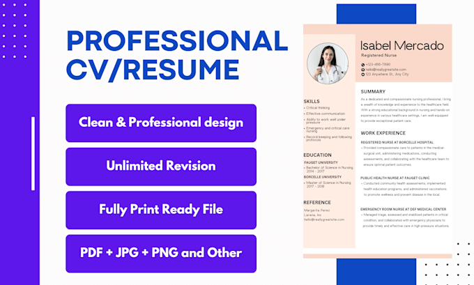 Gig Preview - Design professional resume, CV and cover later