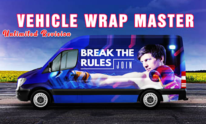 Gig Preview - Do awesome van wrap, vehicle wrap, and car wrap design, truck wrap design