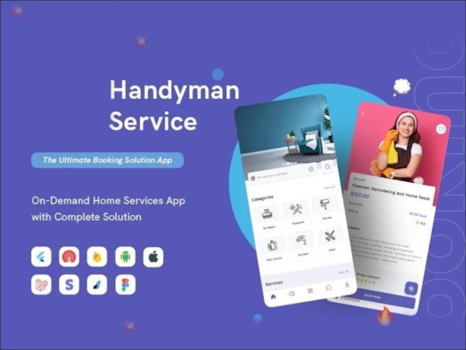 Gig Preview - On demand handyman app, service provider, cleaning service, home service app