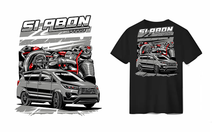 Gig Preview - Draw automotive car vector illustration for t shirt design