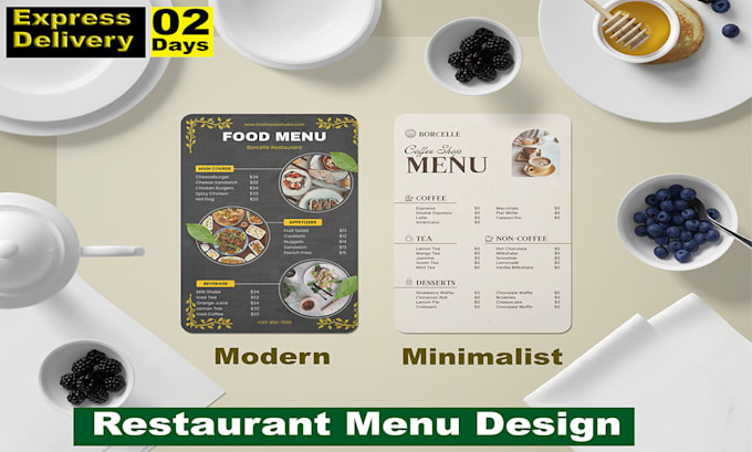 Gig Preview - Do restaurant menu design, for cafe, pubs, clubs and bars