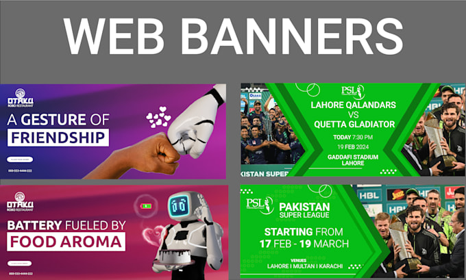 Gig Preview - Design modern style web banners for your website ad animated and static both