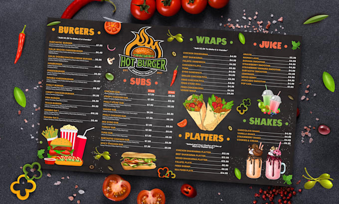 Gig Preview - Design modern food menu