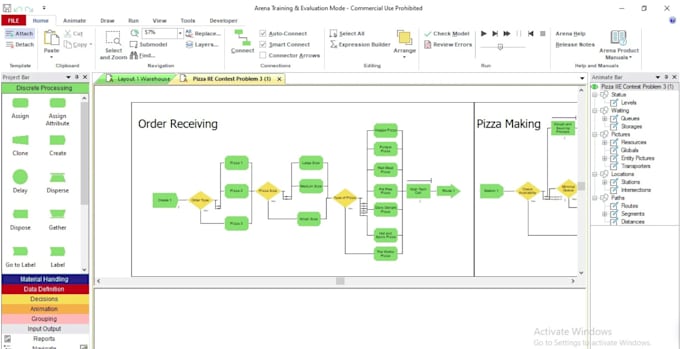 Gig Preview - Do arena simulation and industrial engineering assignments