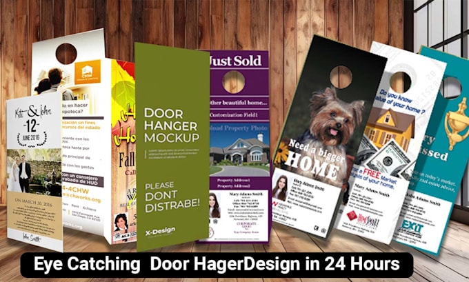 Gig Preview - Make a unique door hanger design postcard for you