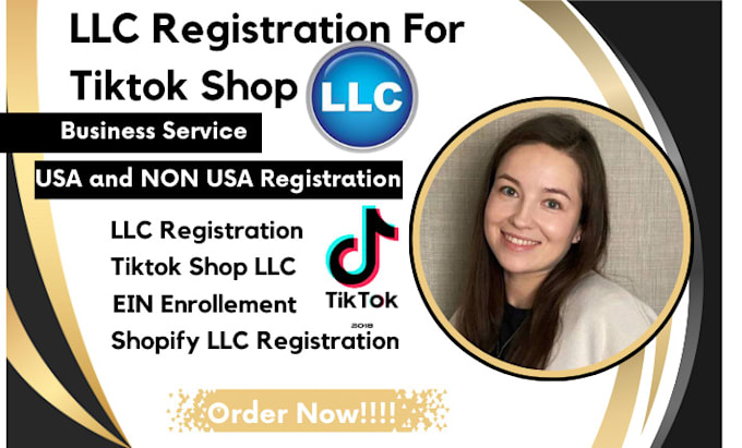 Gig Preview - Set up tiktok shop ecommerce marketing US llc registration ein for non resident