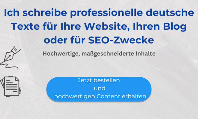 Gig Preview - Write professional german texts for your website, blog, or SEO