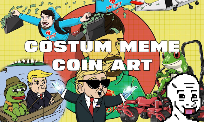 Gig Preview - Draw cartoon characters meme coin art for your website