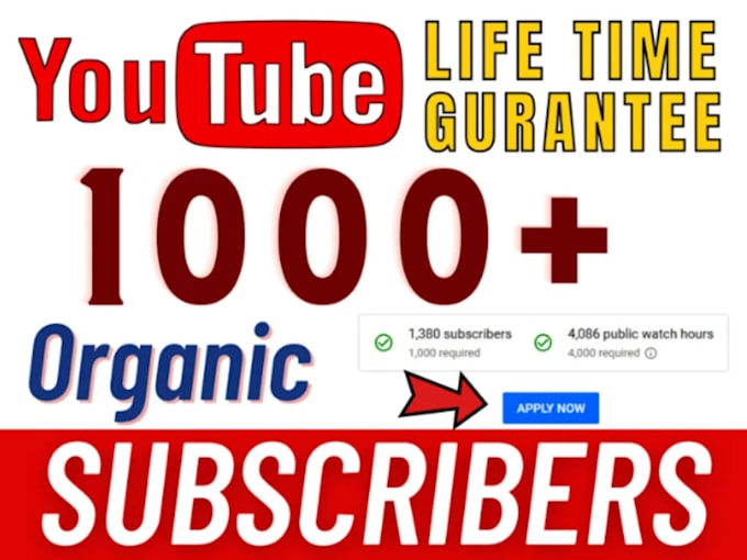 Bestseller - give you 1,000 or 1k youtube subscribers fast organically